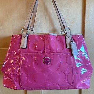 Patent leather Coach tote